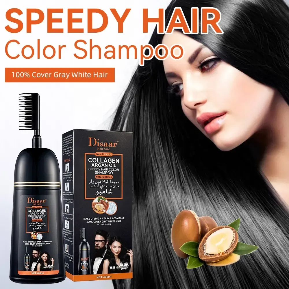 Disaar Hair Color Shampoo - 100% Cover Gray White Hair