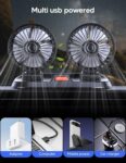Universal Dual Head Car Fan – 12V Mini Electric 360 Rotatable Cooling Fan