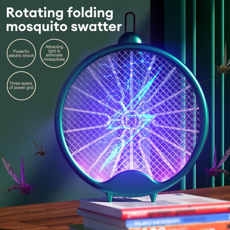 3-in-1 Electric Mosquito Racket, Aste By USB, Foldable Repellent lamp