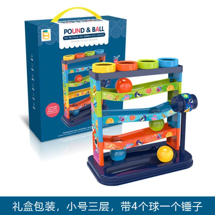Pound A Ball Ramp Tower Toy – Educational Hammering Game for Toddlers