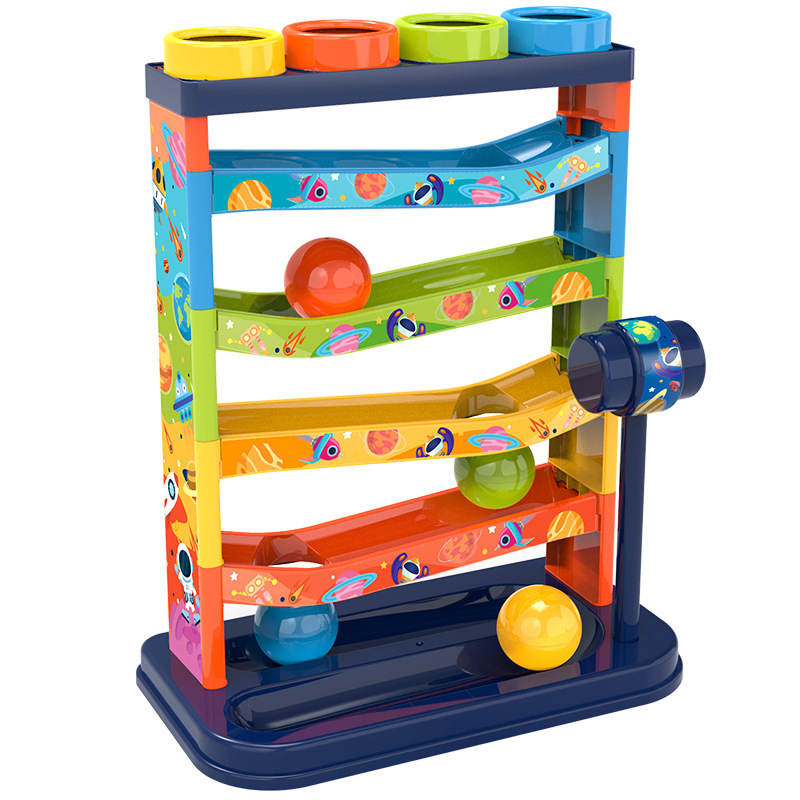 Pound A Ball Ramp Tower Toy – Educational Hammering Game for Toddlers