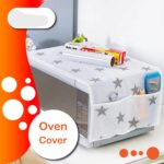 Microwave Oven Dust Cover with 4 Pockets – Waterproof & Oil-Proof Organizer