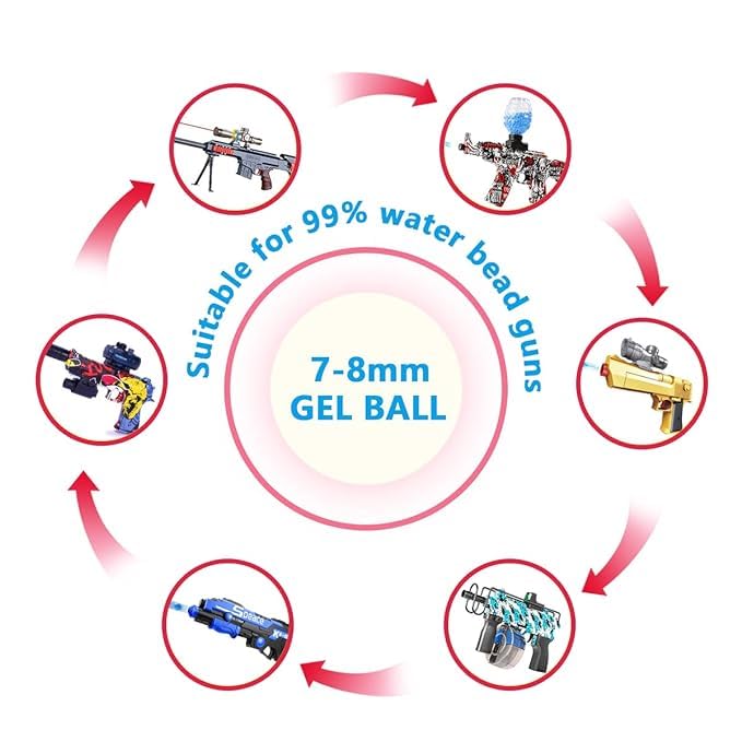 20000 Pcs Gel Balls Refill – 7-8mm Water Gel Beads for Gel Blaster Guns