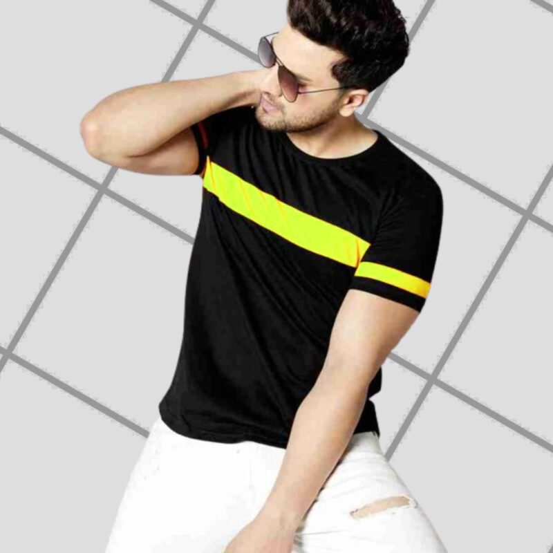 Stylish Panel Cotton Jersey T-Shirt