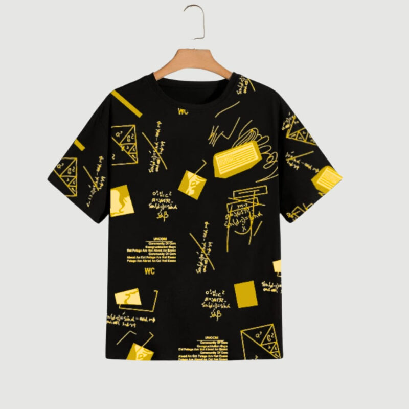 Golden Yellow Allover Printed T-Shirt