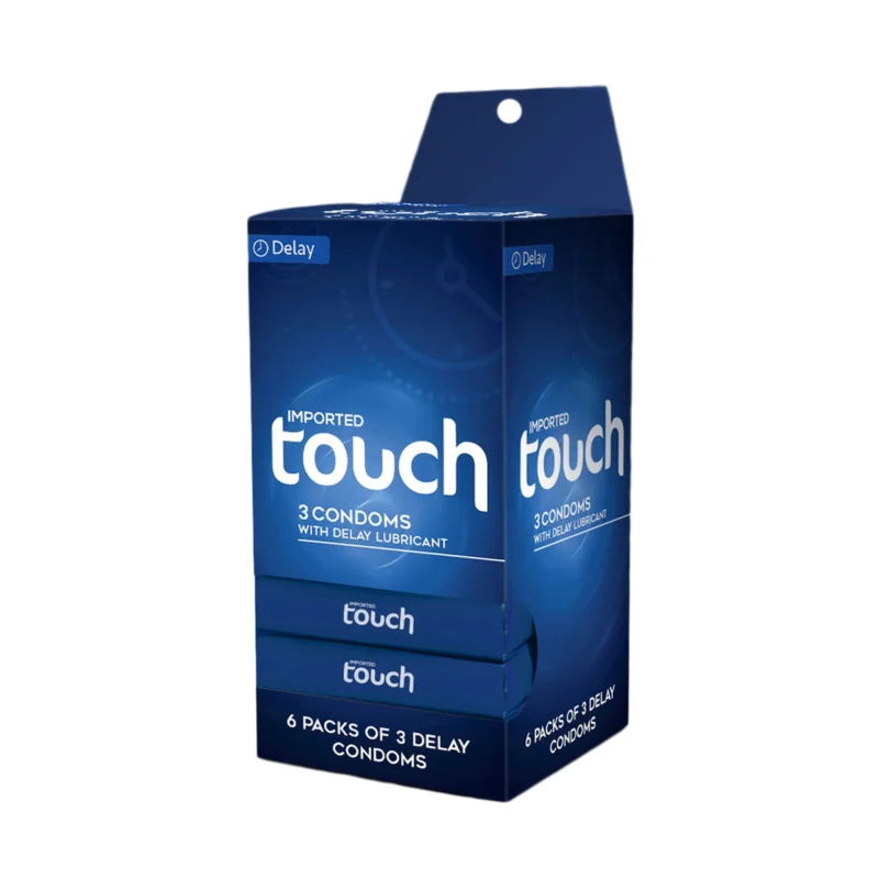 Touch Delay Condoms Dispenser – 18 Condoms (6 x 3 Packs)