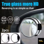 2 Pcs Car Blind Spot Mirror – Round Wide-Angle Glass