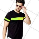 Stylish Panel Cotton Jersey T-Shirt