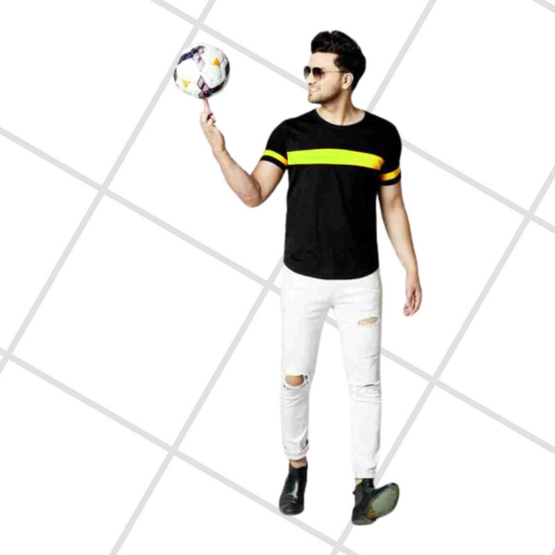 Stylish Panel Cotton Jersey T-Shirt