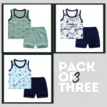 Buy Pack of 3 Stylish Sandos & Shorts for Kids – Best Summer Clothing Set Online