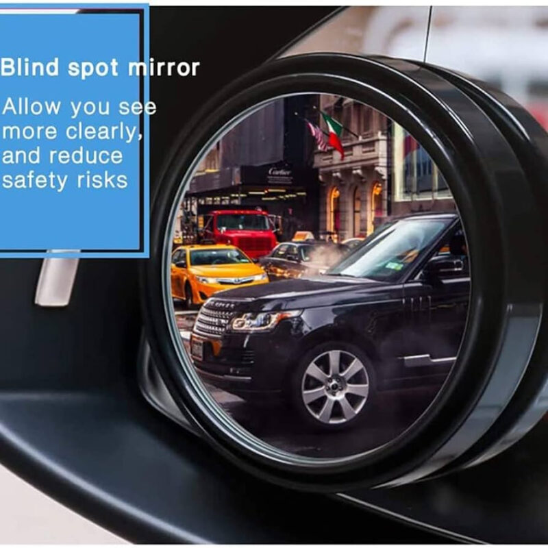 2 Pcs Car Blind Spot Mirror – Round Wide-Angle Glass