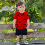 Pack of 3 Kids Allover Printed Tees & Shorts Sets – Contrast Style
