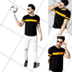 Stylish Panel Cotton Jersey T-Shirt