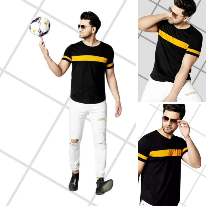 Stylish Panel Cotton Jersey T-Shirt