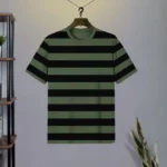 Men’s Short Sleeve T-Shirt – Allover Lines Screen Printed | Modern Graphic Tee