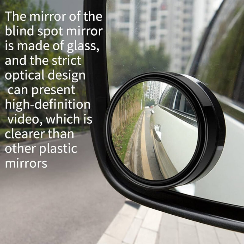 2 Pcs Car Blind Spot Mirror – Round Wide-Angle Glass