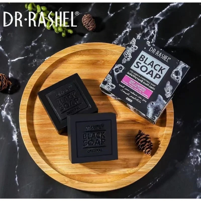 Dr Rashel Black Soap Collagen & Charcoals Deep Cleansing