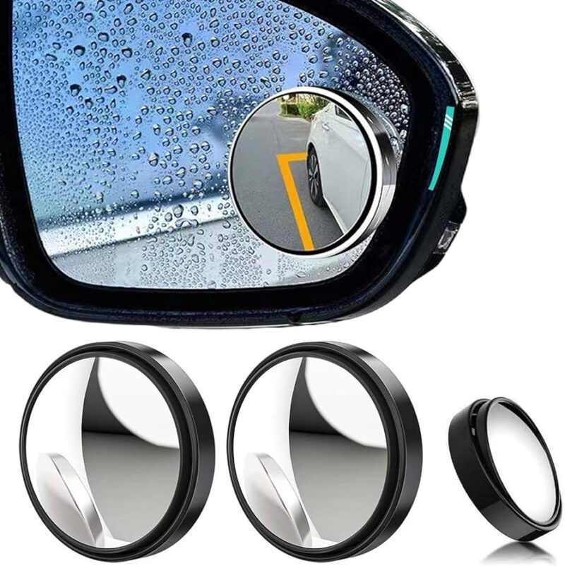 2 Pcs Car Blind Spot Mirror – Round Wide-Angle Glass