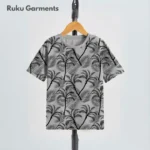 Men’s All Over Leaf Tree Screen Printed Short Sleeve T-Shirt – Nature Inspired Summer Tee