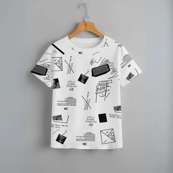 Short Sleeves Allover Screen Printed T-Shirt Man – Soft Cotton Summer Wear