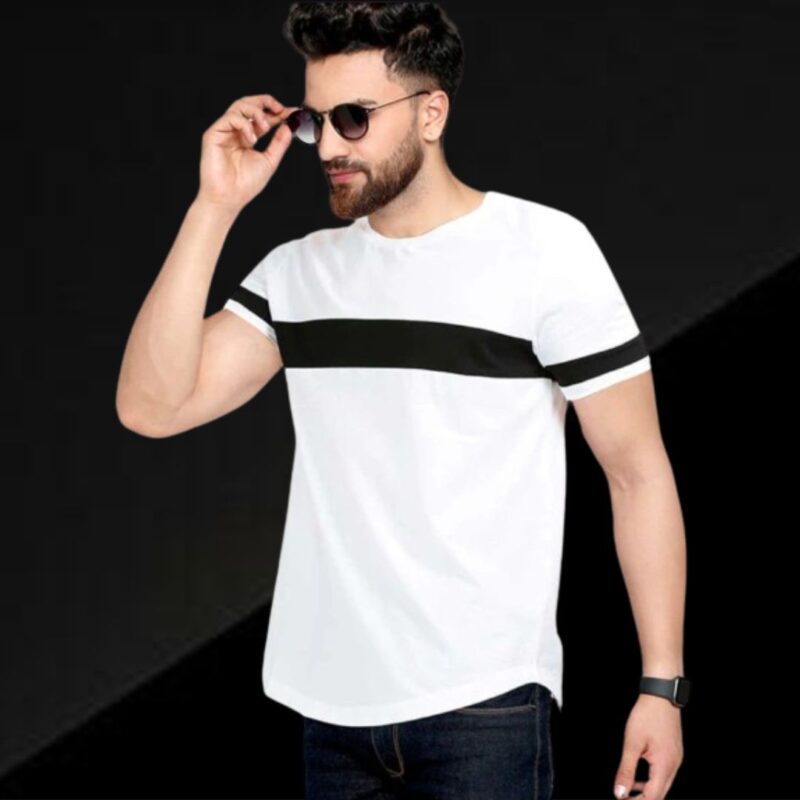 Stylish Panel Cotton Jersey T-shirt