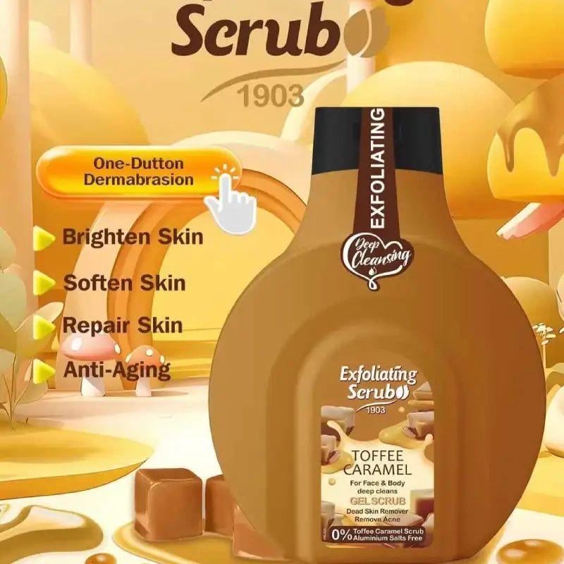 Wokali Toffee Caramel Exfoliating Scrub For Face And Body